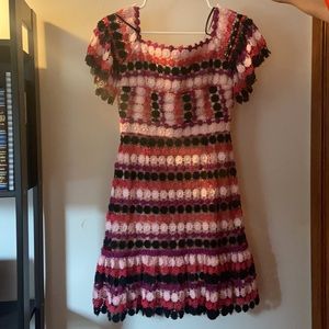 Aijek Pink Tricolor Dress